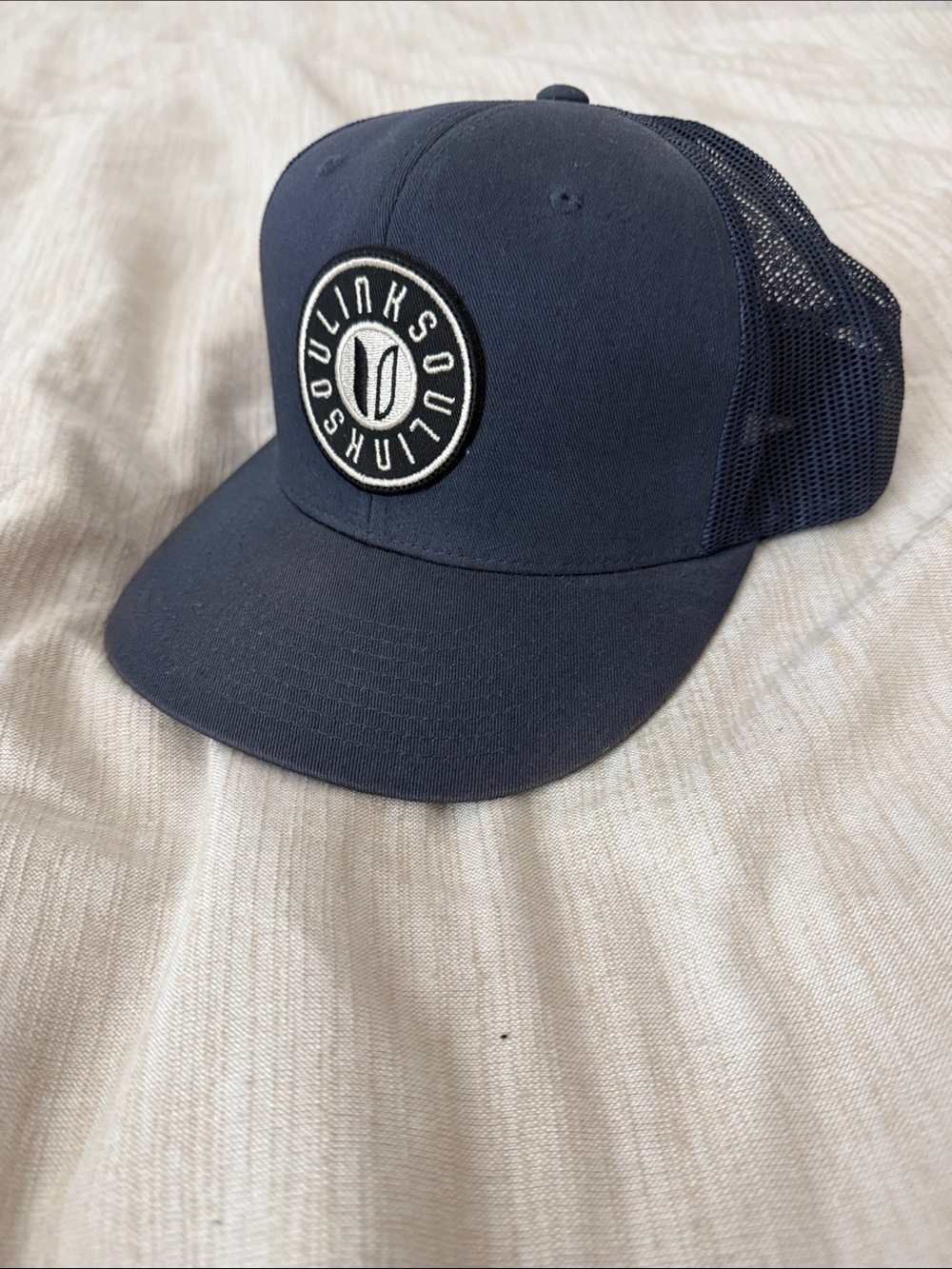 Linksoul Navy Golf Hat with Round Logo Patch